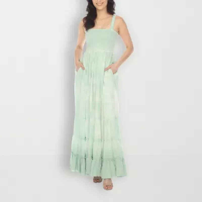 White Mark Womens Sleeveless Tie Dye Sundress