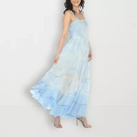 White Mark Womens Square Neck Sleeveless Sundress