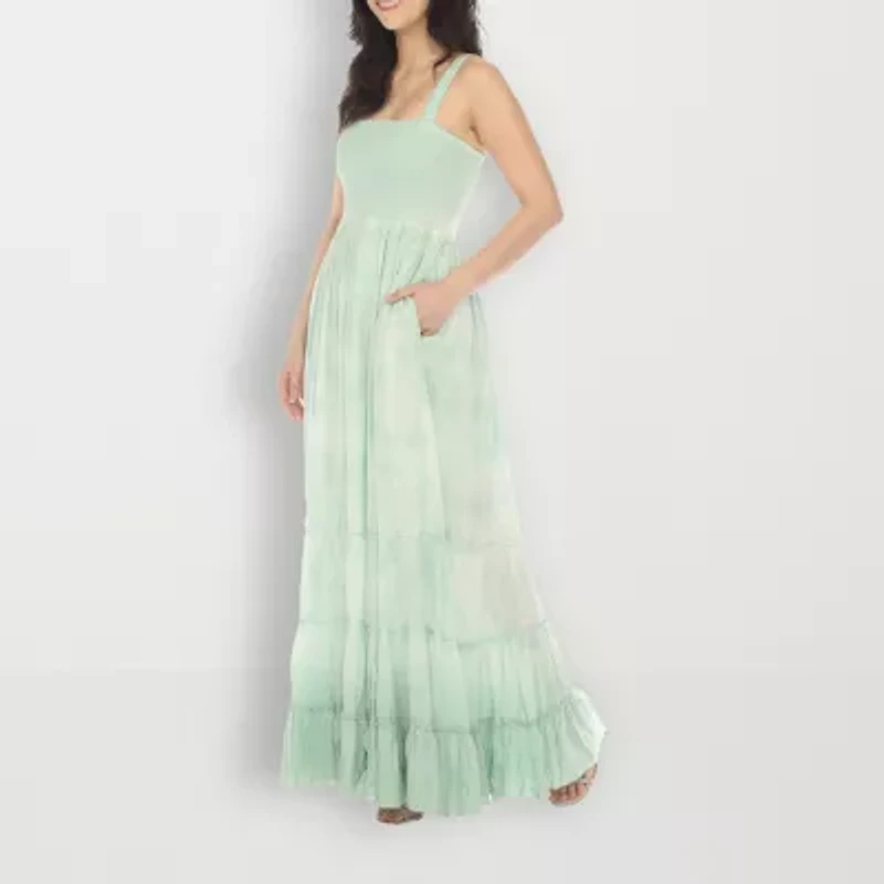 White Mark Womens Sleeveless Tie Dye Sundress