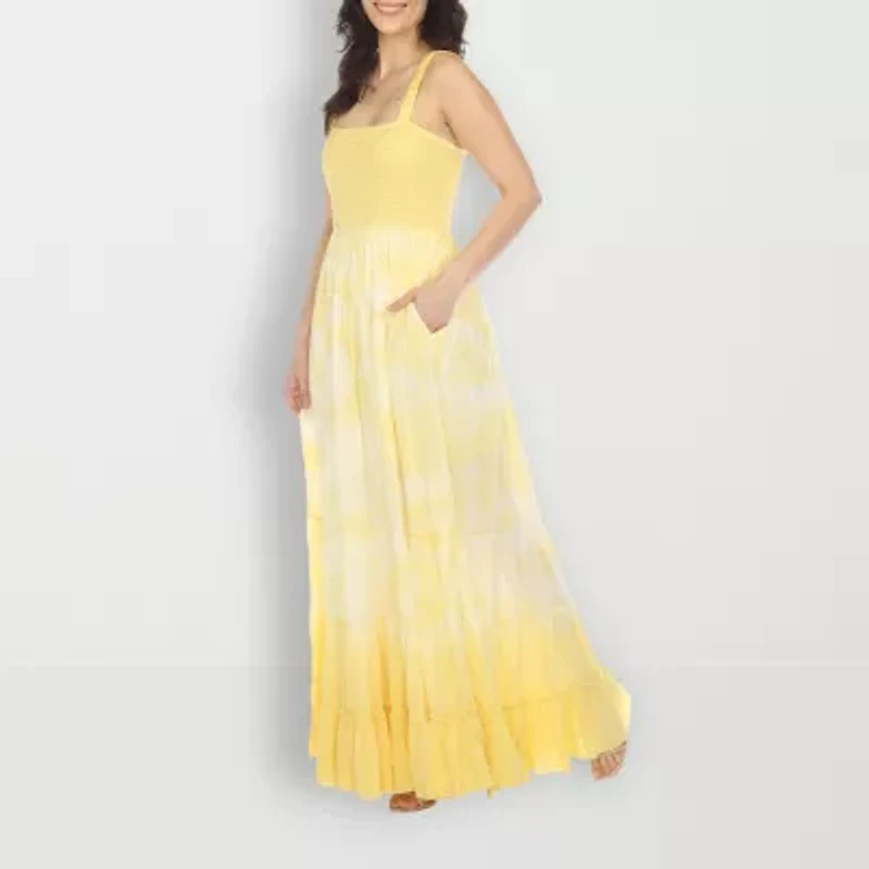 White Mark Womens Sleeveless Tie Dye Sundress