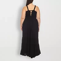 White Mark Womens Plus Sleeveless Tie Dye Sundress