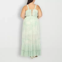 White Mark Womens Plus Sleeveless Tie Dye Sundress