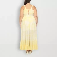 White Mark Womens Plus Sleeveless Tie Dye Sundress