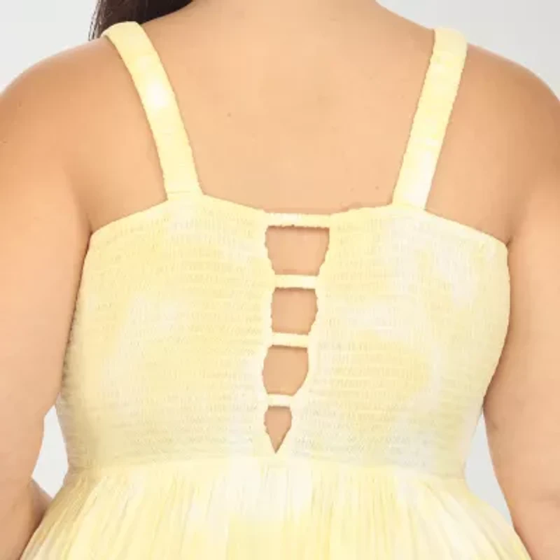 White Mark Womens Plus Sleeveless Tie Dye Sundress