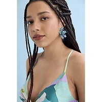 Bijoux Bar Womens Flower Drop Earrings