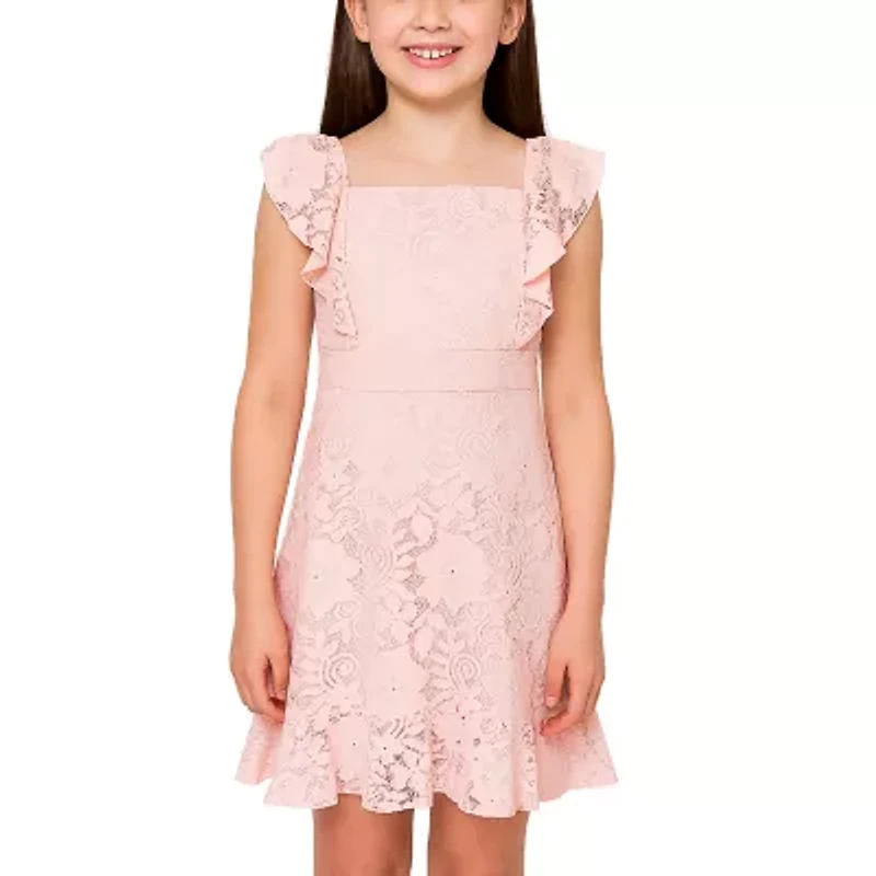 Lilt Big Kid Girls Short Sleeve A-Line Dress