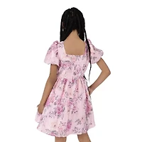 Rare Editions Big Kid Girls Short Sleeve Puffed A-Line Dress
