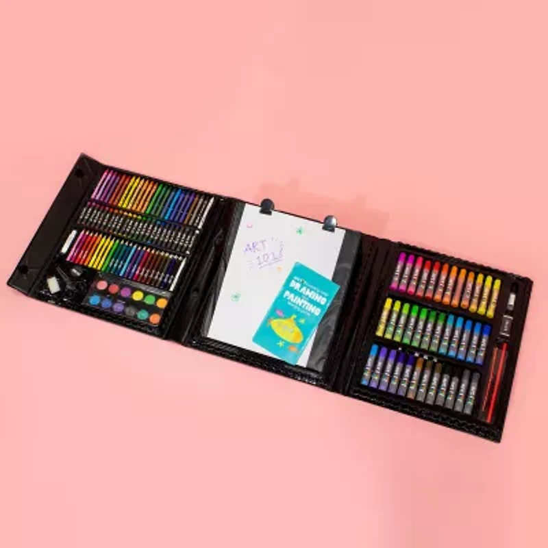 Art 101 Budding Artist Pop-Up Easel 150 Piece Doodle and Color Art Set