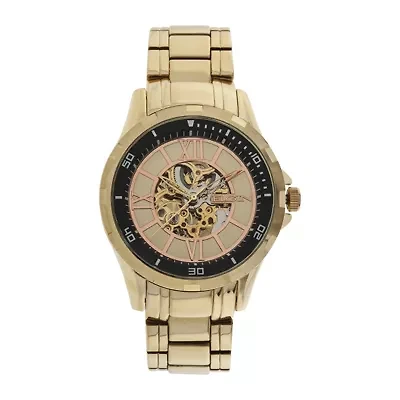 Elgin® Mens Gold-Tone Skeleton Watch