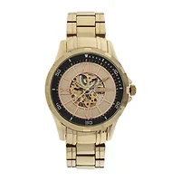 Elgin® Mens Gold-Tone Skeleton Watch