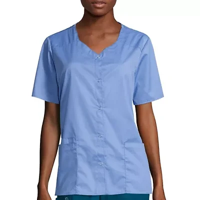 Wink® Wonderwork 200 Snap Front Womens Plus Tag Free Scrub Jackets