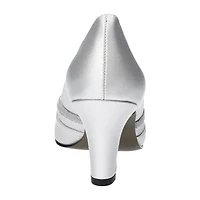 Easy Street Pleasant Womens Round Closed Toe Stiletto Heel Pumps