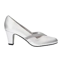 Easy Street Pleasant Womens Round Closed Toe Stiletto Heel Pumps