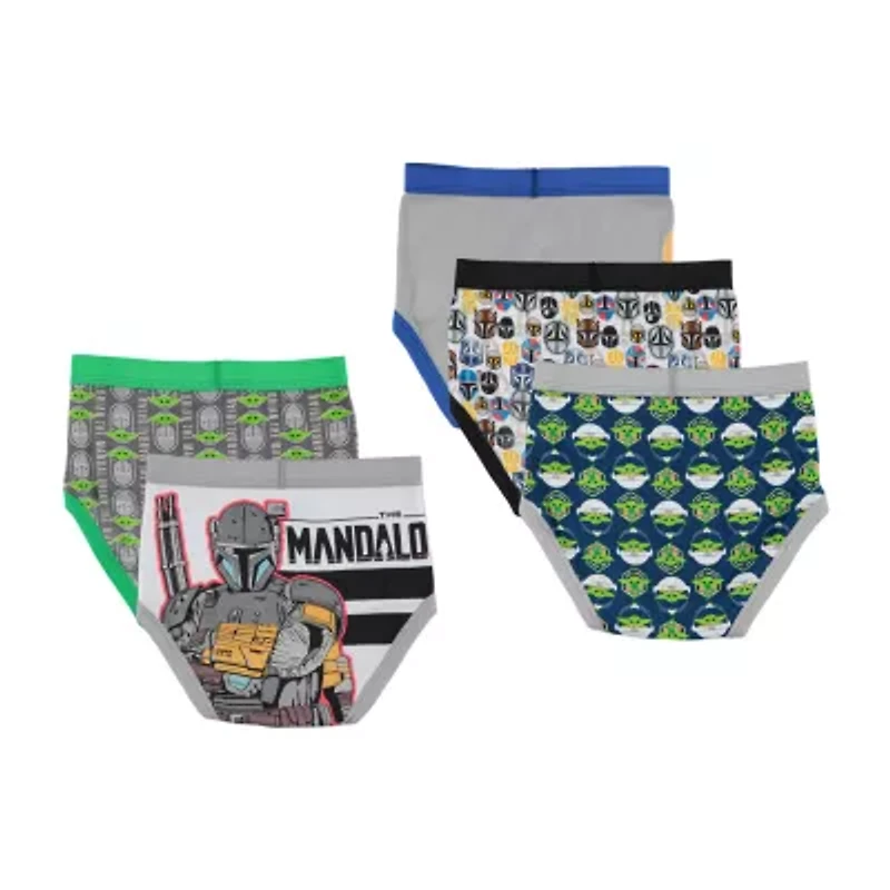 Mandalorian Little Boys Star Wars 5 Pack Briefs Bup5026