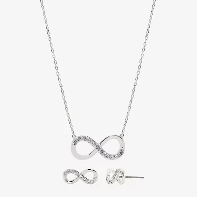 Sparkle Allure Womens Cubic Zirconia Pure Silver Over Brass Infinity 2-pc. Jewelry Set