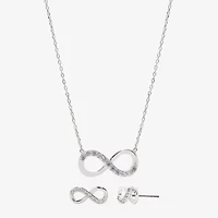Sparkle Allure Womens Cubic Zirconia Pure Silver Over Brass Infinity 2-pc. Jewelry Set