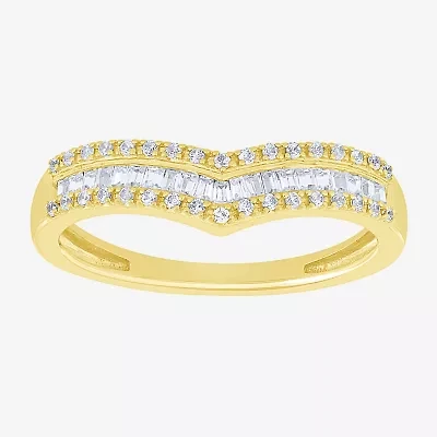Chevron 1/4 CT.T.W. Natural Diamond 10K Gold Wedding Band