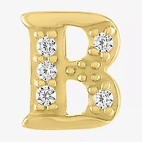 Diamond Addiction Lab-Grown (G-H / Si2-I1) Accent Initial Stud Earrings 10K Gold