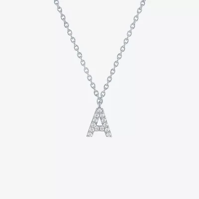 Lab-Grown (G-H / SI2-I1) Diamond Accent Initial Pendant Sterling Silver