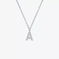 Lab-Grown (G-H / SI2-I1) Diamond Accent Initial Pendant Sterling Silver