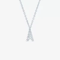Lab-Grown (G-H / SI2-I1) Diamond Accent Initial Pendant Sterling Silver
