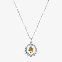Footnotes Tree Charm Womens Cubic Zirconia Sterling Silver Round 16 Inch Pendant Necklace