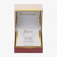 Footnotes Womens Cubic Zirconia Sterling Silver Infinity 16 Inch Pendant Necklace