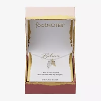 Footnotes Womens Cubic Zirconia Sterling Silver Wing 16 Inch Pendant Necklace