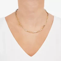 Gold Addiction Womens 14K Gold 18 Inch Paperclip Chain Necklace