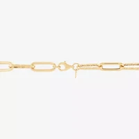 Gold Addiction Womens 14K Gold 8 Inch Hollow Paperclip Chain Bracelet