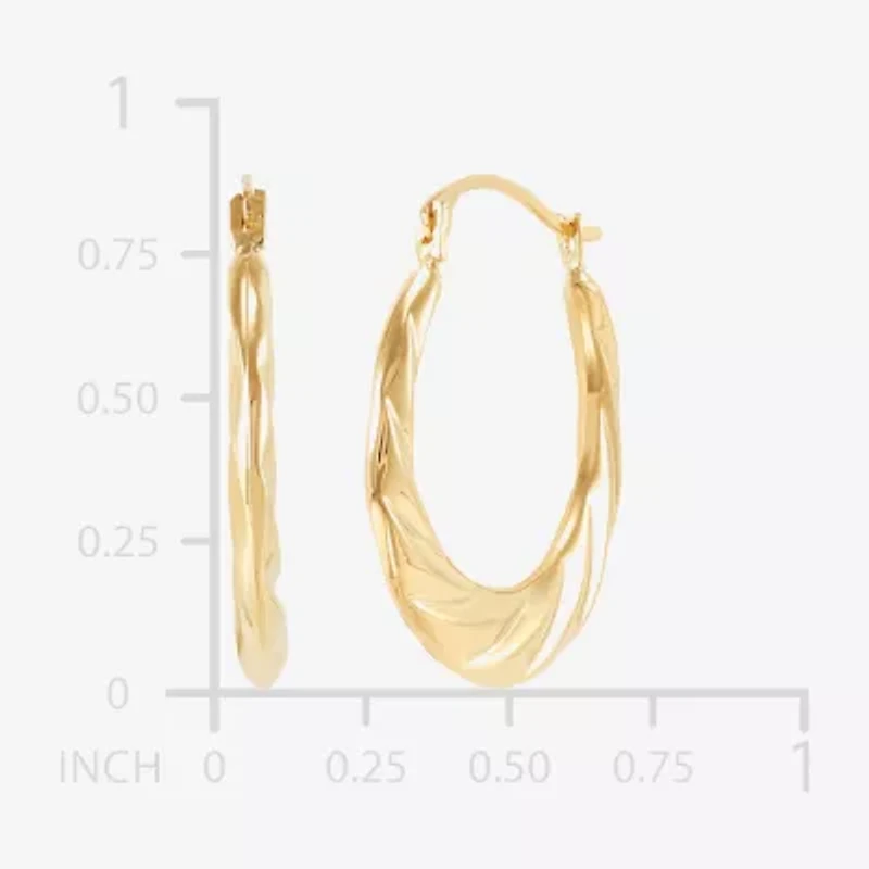 Womens 14K Gold 20.1mm Round Hoop Earrings