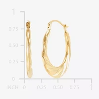 Womens 14K Gold 20.1mm Round Hoop Earrings