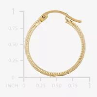 Womens 10K Gold 22mm Round Hoop Earrings