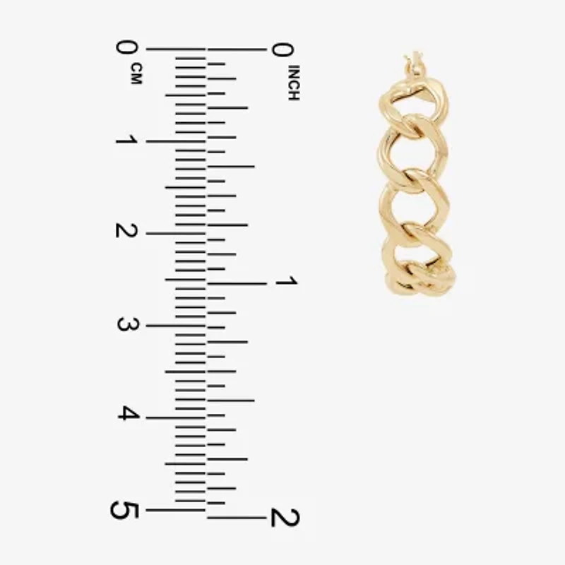 Made in Italy Womens 14K Gold 24mm Round Hoop Earrings