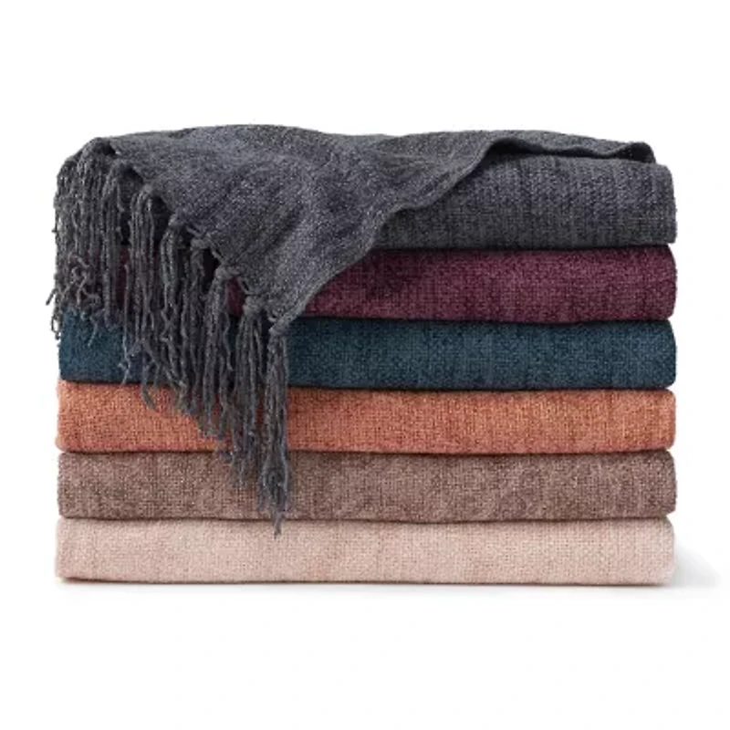 Ella Jayne Viscose Chenille Throw Blanket