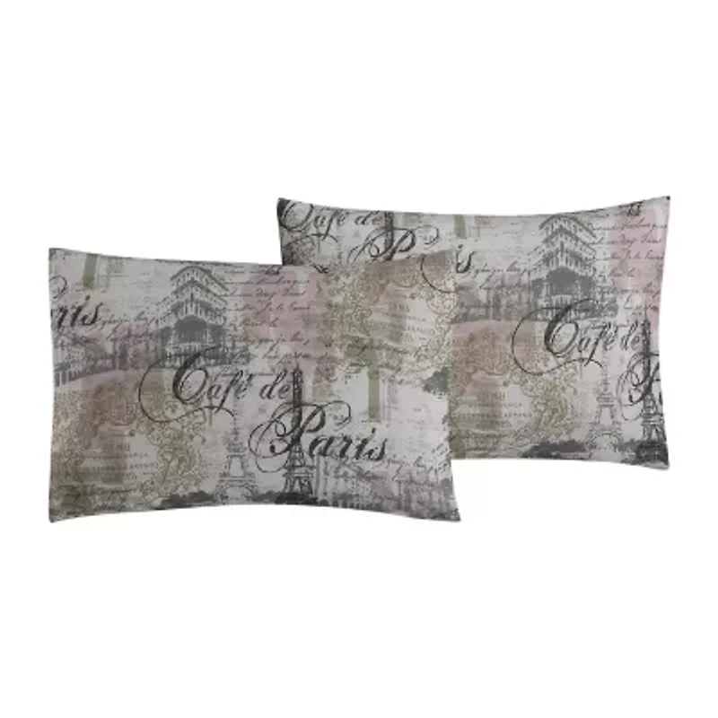 Hudson & Main Cafe Paris 3-pc. Reversible Comforter Set