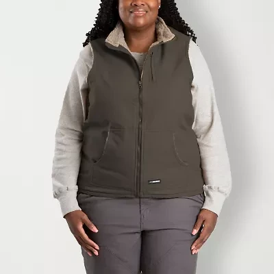 Berne Softstone Sherpa-Lined Duck Womens Midweight Plus Tall Fleece Vest