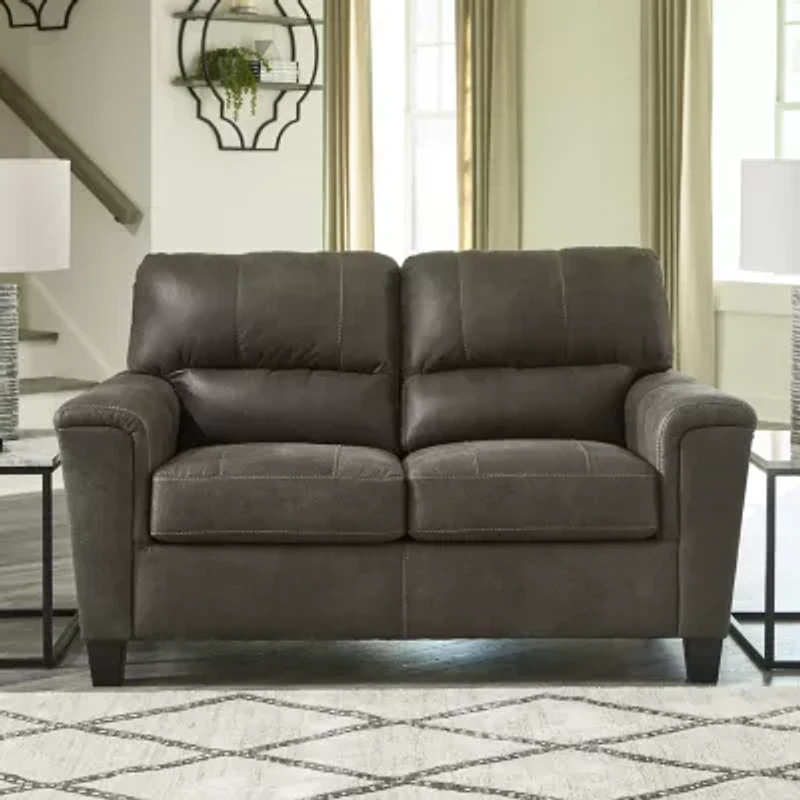 Signature Design by Ashley® Navi Track-Arm Upholstered Loveseat