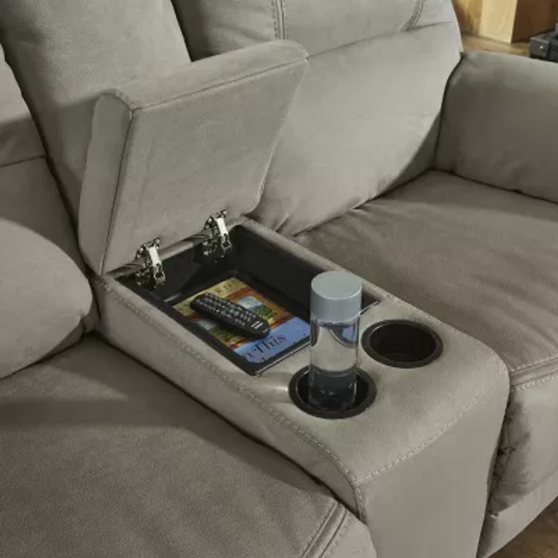 Signature Design by Ashley® Next-Gen Gaucho Pad-Arm Power Recline Motion Upholstered Loveseat