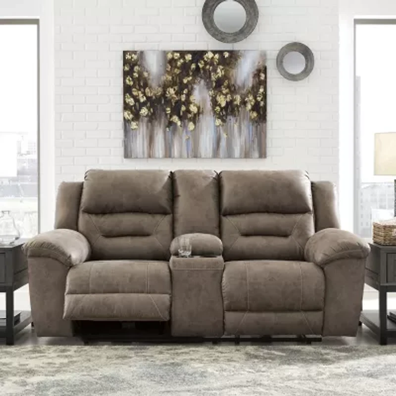 Signature Design by Ashley® Stoneland Manual Reclining Loveseat with Console
