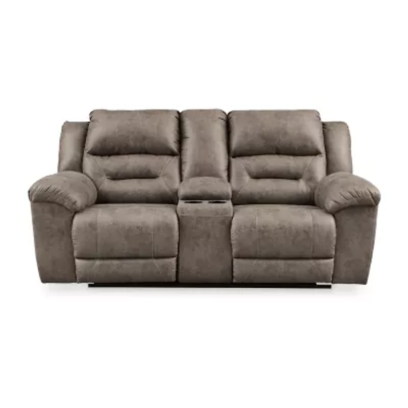 Signature Design by Ashley® Stoneland Manual Reclining Loveseat with Console