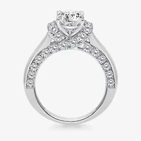 (I / I1) Womens 3 CT. T.W. Lab Grown White Diamond 10K Gold or 14K Oval Solitaire Engagement Ring
