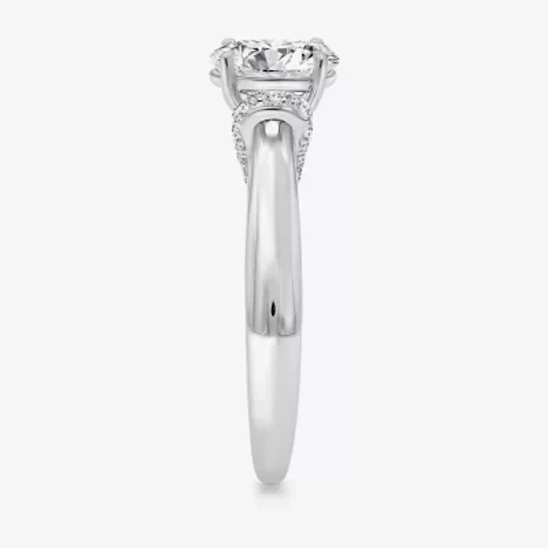 (I / I1) Womens 2 CT. T.W. Lab Grown White Diamond 10K Gold or 14K Oval Solitaire Engagement Ring