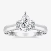 (I / I1) Womens 2 CT. T.W. Lab Grown White Diamond 10K Gold or 14K Pear Solitaire Engagement Ring