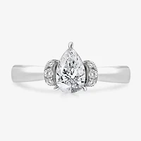 (I / I1) Womens 2 CT. T.W. Lab Grown White Diamond 10K Gold or 14K Pear Solitaire Engagement Ring