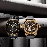 Bulova Marine Star Mens Diamond Accent Black Stainless Steel Bracelet Watch 98d176