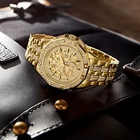 Bulova Octava Mens Automatic Gold Tone Stainless Steel Bracelet Watch 98a292