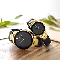Citizen Axiom Womens Black Leather Strap Watch Ga1052-04e