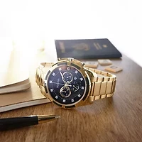 Bulova Mens Gold Tone Stainless Steel Bracelet Watch 97d121