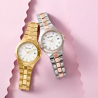 Bulova Dress/Classic Womens Diamond Accent Silver Tone Stainless Steel Bracelet Watch 96p249